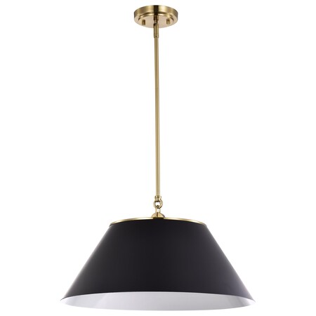 Nuvo Dover 3-Light Large Pendant Black with Vintage Brass 60/7414
